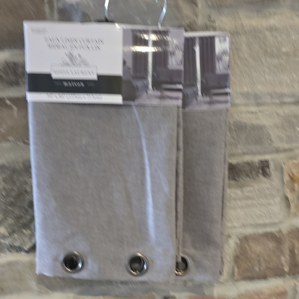 Gray Linen Curtain Panel - Picture 4 of 4